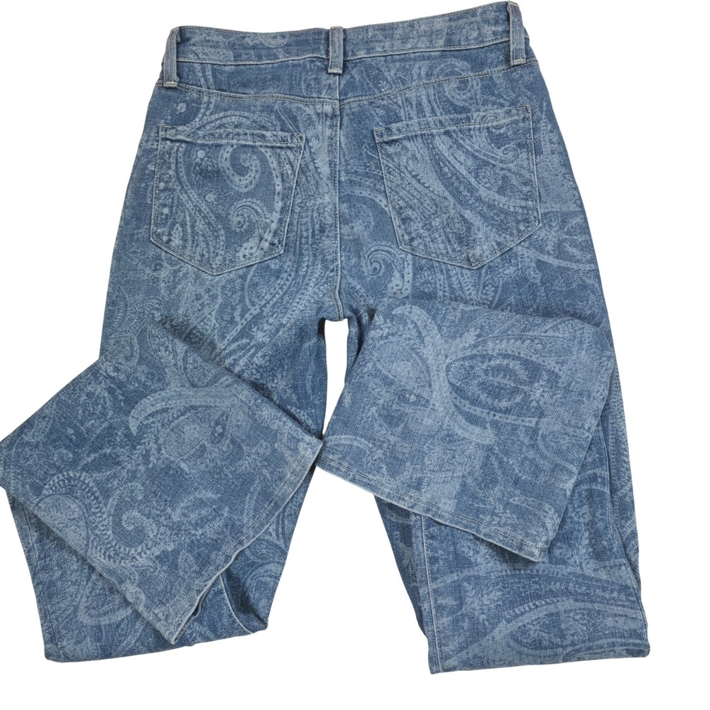 L'AGENCE Marty High Rise Flare Jeans Blue Mediterranean Damask Print Size 25‎ - Picture 7 of 10
